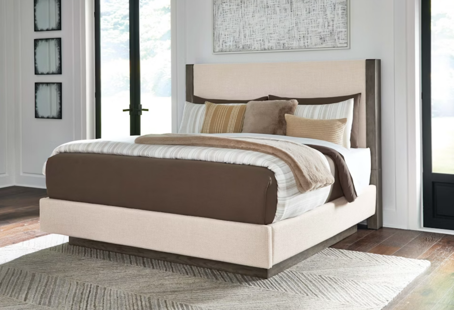 Anibecca Queen Bed w/ Dresser, Mirror & Night Stand