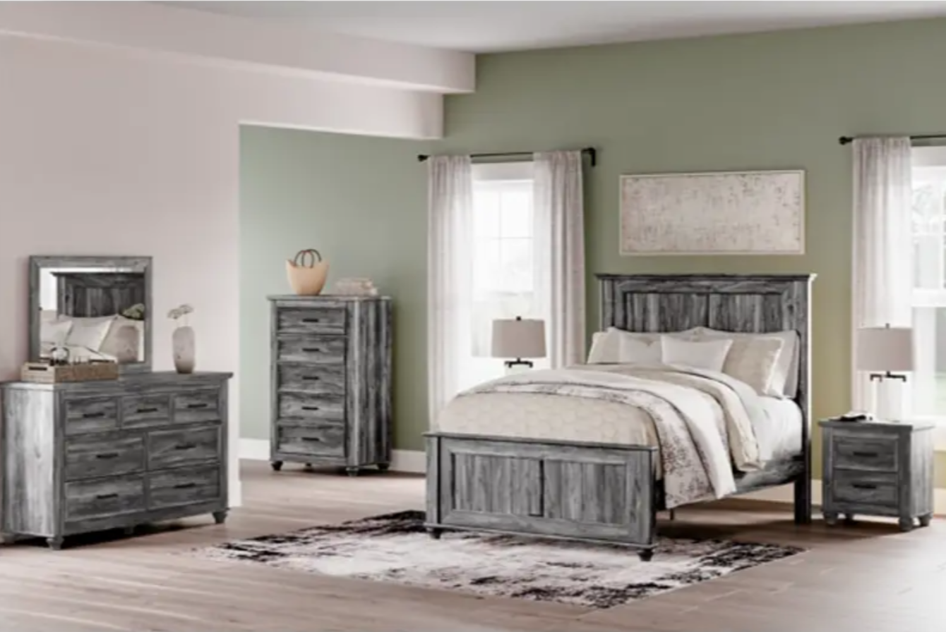 Thyven Queen Bed with Dresser & Mirror with Nightstand