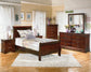 Alisdair  Sleigh Bed With Mirrored Dresser And Chest