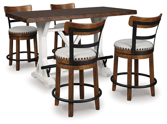 Valebeck Counter Height Dining Table and 4 Barstools