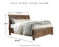 Flynnter  Sleigh Bed With 2 Storage Drawers With Mirrored Dresser