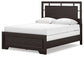 Covetown Queen Panel Bed with Mirrored Dresser and Nightstand