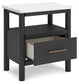 Cadmori King Upholstered Panel Bed with Mirrored Dresser, Chest and Nightstand