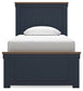 Landocken Twin Panel Bed with Mirrored Dresser, Chest and Nightstand