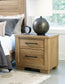 Galliden California King Panel Bed with Mirrored Dresser and Nightstand