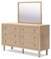 Cielden Full Panel Bed with Mirrored Dresser and 2 Nightstands