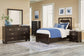 Covetown Twin Panel Bed with Mirrored Dresser, Chest and Nightstand