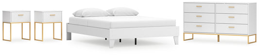 Socalle Queen Platform Bed with Dresser and 2 Nightstands