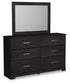 Belachime Queen Panel Bed with Mirrored Dresser, Chest and 2 Nightstands