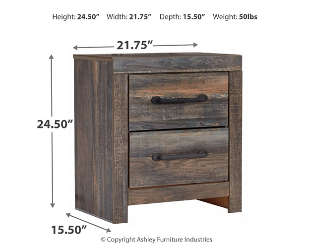 Drystan King Panel Bed with 4 Storage Drawers with Mirrored Dresser, Chest and 2 Nightstands