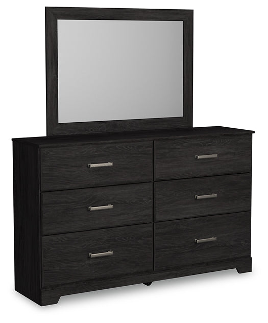 Belachime Queen Panel Bed with Mirrored Dresser and Nightstand