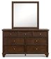 Danabrin Queen Panel Bed with Mirrored Dresser and 2 Nightstands