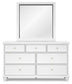 Fortman Full Panel Bed with Mirrored Dresser and 2 Nightstands