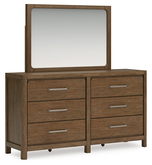 Cabalynn King Panel Bed with Storage with Mirrored Dresser